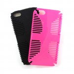 Wholesale iPhone 4 4S Hybrid Grip Case (Hot Pink-Black)